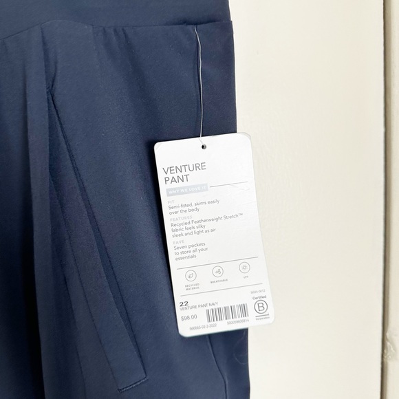 New Athleta Venture Pants Navy Blue Cargo Jogger 22 - Picture 5 of 7